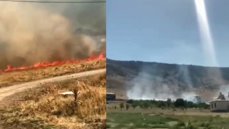 Elazığ’da korkutan yangın: 10 dönüm alan zarar gördü